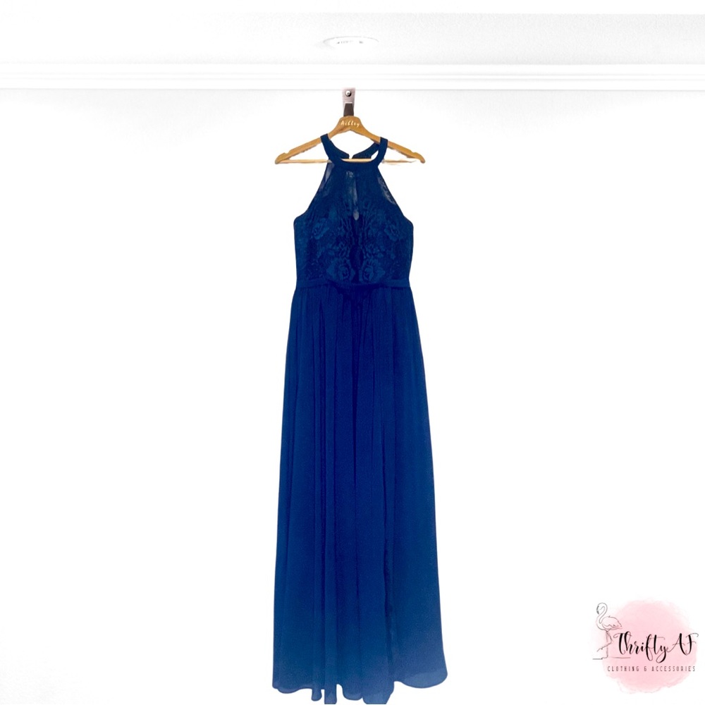 JJ’s House Halter Neck A-Line Gown w/slit